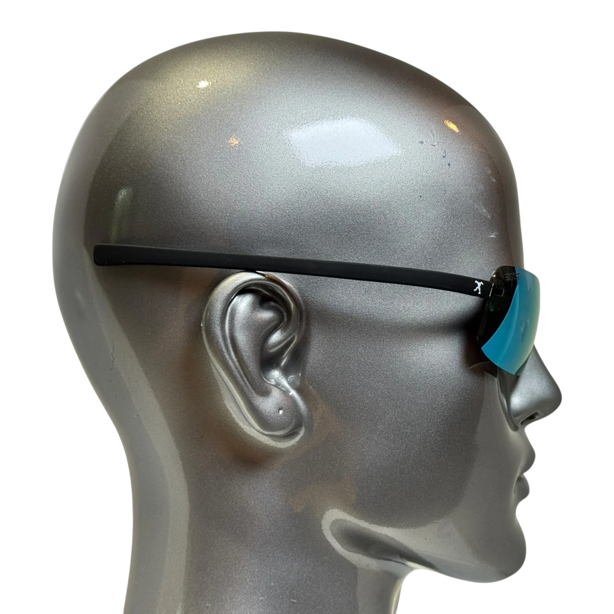 BEXST Neo Rimless Shield Wrap Sunglasses Blue X-Mirror Lens - Image 5