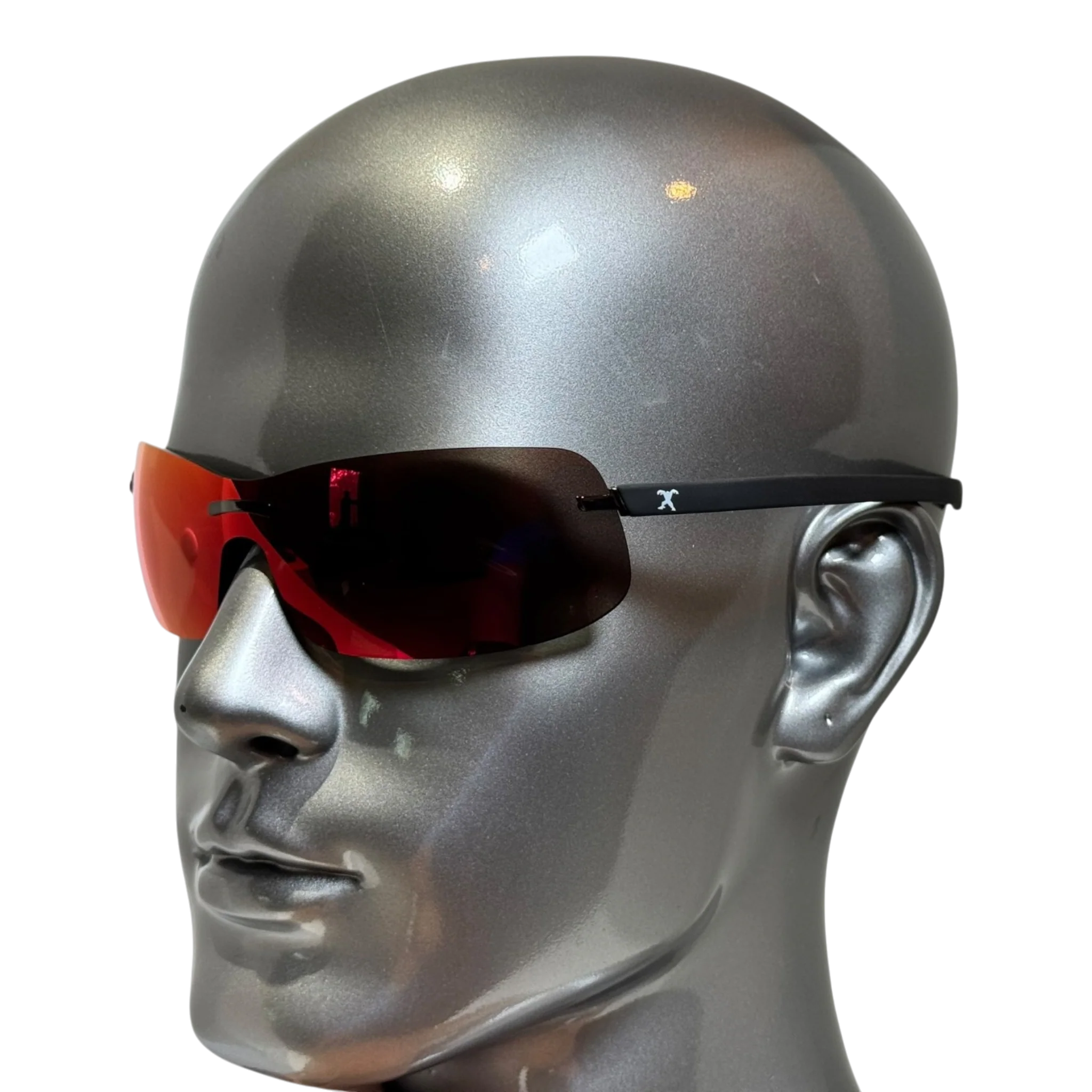 BEXST Neo Rimless Shield Wrap Sunglasses Red X-Mirror Lens - Image 3