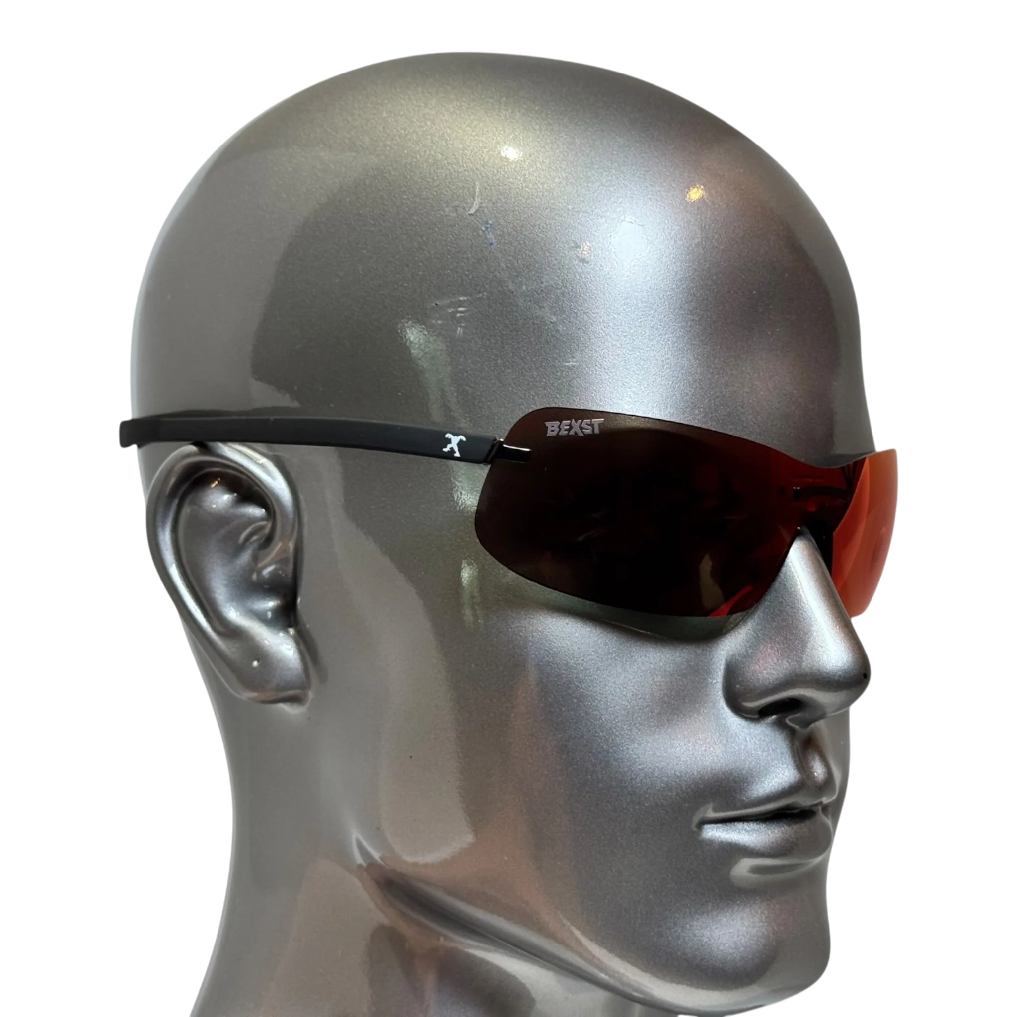 BEXST Neo Rimless Shield Wrap Sunglasses Red X-Mirror Lens - Image 5